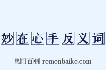 妙在心手反义词是什么意思的图片